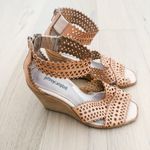 Jeffrey Campbell Sandal Size 8.5 Natural Leather Besante Perforated Wedge Photo 3