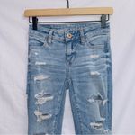 American Eagle  The Dream Jean Mid Rise Distressed Frayed Hem Jegging Jeans Photo 2