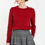 Barbour Heritage Sweater Wool Cashmere Red Knit Gold Buttons Preppy Women’s Sz 6 Photo 0