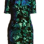 Topshop sparkly green velvet sequin dress Photo 3