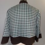 Madison Leigh Blue brown houndstooth  cropped blazer jacket coat woman’s 14w Photo 1