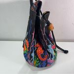 Paul Brent Coastal life seahorses Colorful Embroidered Bucket Bag Cruise Beach Black Photo 1