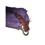 Berge Purple Suede Shoulder Bag Tassel Accent Italy Leather Boho Style Photo 6