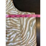 Talbots  Ruffle Neck Tank Womens Size 14W Brown White‎ Zebra Print Office Church Photo 7
