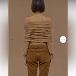 Source Unknown  Tova Off Shoulder Knit Nude top  contemporary fall casual rare Photo 3