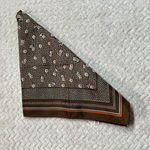 Vintage Baar & Beard Brown Retro Academia Floral Polka Dot 50s Square Scarf Photo 5