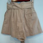 Aritzia Wilfred Marne Linen High Rise Buttonfly Belted Shorts Size 8 Photo 4