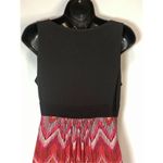 Sandra Darren  Women's Chevron Lined Sleeveless Maxi Dress Black & Pink Size 6 Photo 8