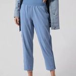 Athleta  Womens Pants Blue  Nolita Slim Tapered Crop Pull On Stretch Size 16 Tall Photo 0
