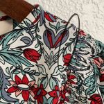 Loft Womens Shirt Blouse Multicolor Floral Tiered Short Bell Sleeve Size Small Photo 7