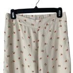 Feather Bone Anthropologie Cream Cherry Print Wide Leg Pants size 0 Photo 2