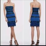 BCBGMAXAZRIA Sequin and knitted Manuela Dress, 8, Blue and Black Photo 1