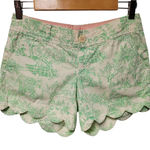 Lilly Pulitzer Lilly Pulitzer Toile Buttercup Scalloped Shorts Women's Vacation Summer Size 00 Photo 0