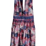 Free People  Summer Tropical Mini Dress Medium With Open Back Boho Beach Photo 3
