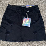 Blue Savvy ♻️NWT- Black distressed denim mini skirt Photo 0