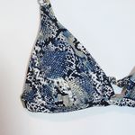 Shade & Shore  Blue and Black Snakeskin Print Bikini Top NWT Size XL Photo 1