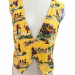 Sharon young 70s Yellow Western Print Women's Vest size small Photo 0