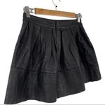 ASOS  Faux Leather Pleated Black Mini Skater Skirt Size 2 Photo 8