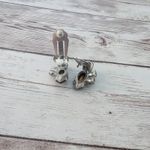 Vintage Clip On Earrings Smokey & Clear Gems Photo 4