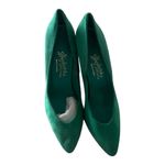 Frederick's of Hollywood  Green Suede Leather Pointed Toe Heel Pump Shoes Size 7.5 Photo 4