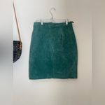 Vintage Global Identity G III Green Suede Leather Lined Pencil Skirt, Size 9/10 Photo 2