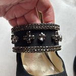 Avon Mark. Black Suede Jewel Encrusted High Heels Size 9 Photo 5