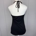 L8ter Vintage  Wooden Beaded Neckline Black Halter Top Y2K Size M Photo 3
