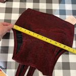 New Women’s Red Sparkly Crop Top Club Rave Size XS NWT Black Photo 9