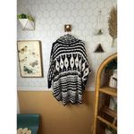 Free People  Black and White Oversized Rosie Lee Poncho Sweater - Size - Small Photo 3