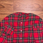 Dee Elly women’s Red Christmas Tartan Plaid Button Up Shirt Fall Winter Casual Photo 3