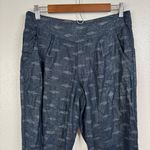Free People Linen Blend Metallic Navy Ikat Pattern Pants Size Small Photo 2