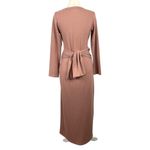 VEILED COLLECTION Ribbed Tie Waist Long Sleeve Wrap Waist Maxi Dress Photo 11