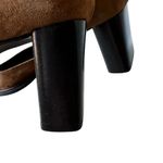Paloma Round Square Suede Toe Chunky Heels Mary Jane Shoes feature leather 7.5 Brown Photo 9