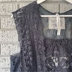 Johnny Was Vintage  Vest Crochet Black Boho Eyelet Embroidered Size Small Photo 2