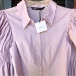 ZARA  STRETCHY POPLIN SHIRT TRF Lilac XS Photo 8