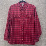 Eddie Bauer Womens Flannel Shirt Size 2XL Red Plaid Classic Cozy Grunge Photo 0