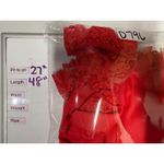 Vtg Slip Dress Red Maxi Gown‎ Lace Trim Side Tie Nylon Sz L Coquette Lingerie Size L Photo 5
