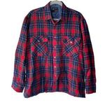 Vintage Trufit Red Plaid Flannel Shirt Shacket Size Medium Fisherman Aesthetic Photo 0