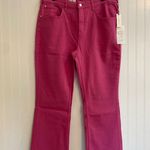 Anthropologie Pilcro The Yaya Mid-Rise Crop Flare Jeans Barbiecore Size 33 NWT Photo 3