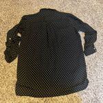 Zara Basic Polka Dot Blouse Long Sleeve Button Down Shirt Small Black Photo 7
