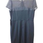 JS Collections Slate Blue Short Sleeve Illusion Cocktail Dress 16 NWT Photo 5