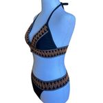 Sexy Black Bikini with Orange Yellow and Green Aztec Design Trim Womens Small Photo 5