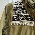 Roxy Army Green Hooded Utility Jacket with Aztec print Photo 3