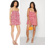 Free People NEW  One Women's Talia Tunic / Dress Pink Combo Size Medium Photo 1