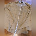 Beige Embellished Women's oversized shirt one size Tan Size L Photo 6