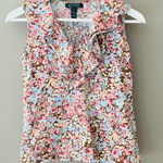 Ralph Lauren Lauren  Floral Print Blouse Pink Sz Small Photo 0
