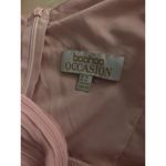 Boohoo  Occasion Maxi Dress Womens 12 Pink Chiffon Puff Sleeve Pleated Back Zip Photo 5