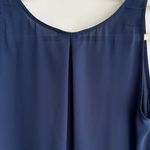 Elodie Navy Blue Swing Tank Top, Sheer Flowy Blouse, Size Small Photo 14