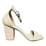 Mari A. Marsha Strappy Chunky Heel Nude Sandals Ankle Strap Faux Leather Size 9 Tan Photo 1