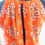 Lush Clothing LUSH Orange Halter Dress Boho Medallion Print Open Back S Photo 4